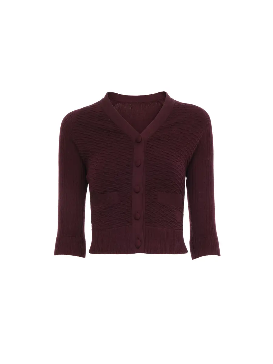 Chloé Fitted V-neck cardigan in a wool knit | Image 1 Chloé Fitted V-neck cardigan in a wool knit | Image 1