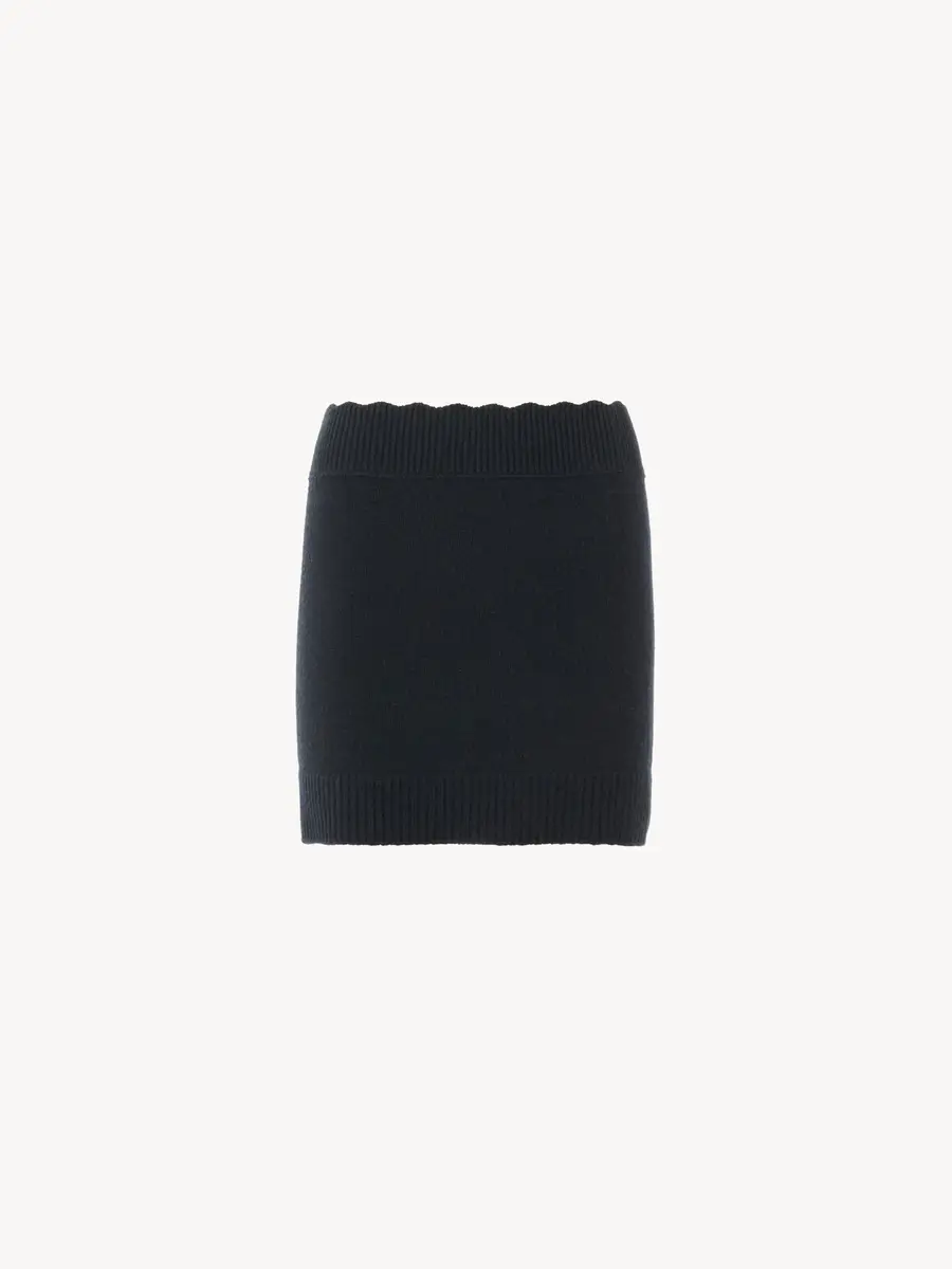 Chloé Fitted mini skirt in a wool & cashmere knit | Thumbnail 2 Chloé Fitted mini skirt in a wool & cashmere knit | Thumbnail 2