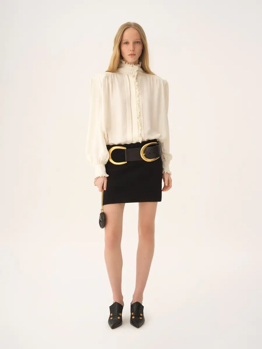 Chloé Fitted mini skirt in a wool & cashmere knit | Thumbnail 3 Chloé Fitted mini skirt in a wool & cashmere knit | Thumbnail 3