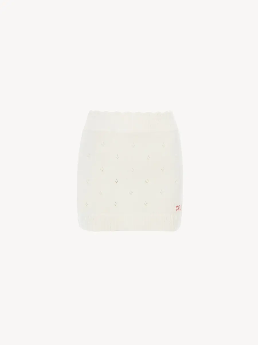Chloé Fitted mini skirt in a wool & cashmere knit | Thumbnail 2 Chloé Fitted mini skirt in a wool & cashmere knit | Thumbnail 2