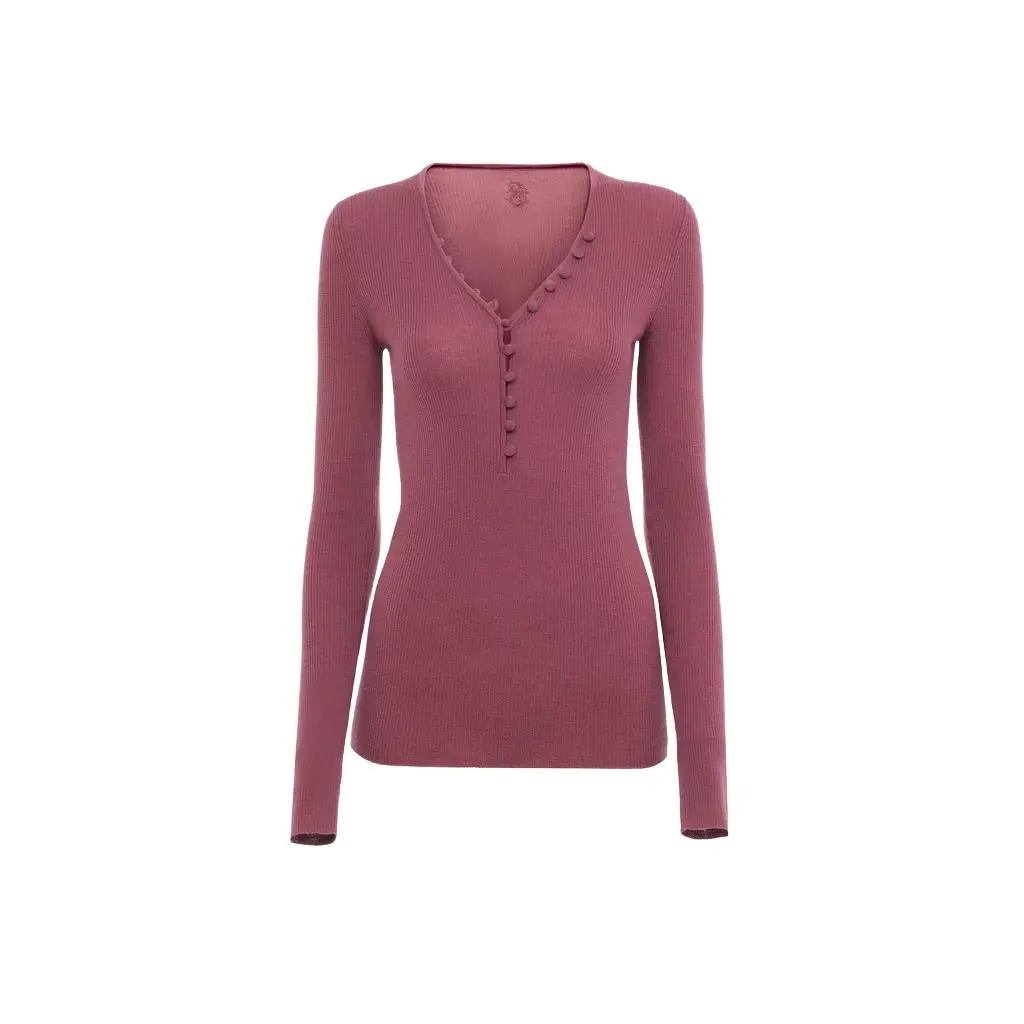 Chloé Henley shirt in a merino wool knit | Image 1 Chloé Henley shirt in a merino wool knit | Image 1