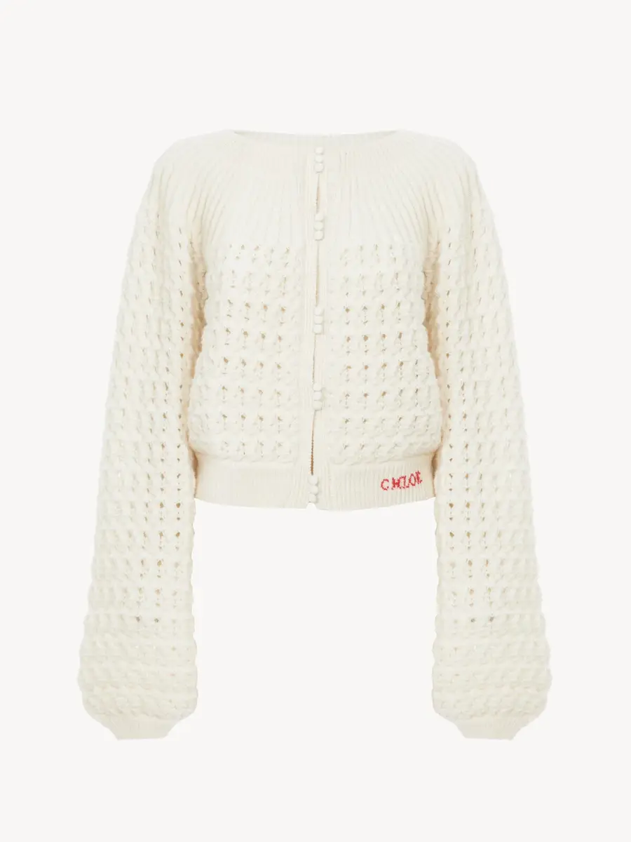 Chloé Round-neck cardigan in a wool & cashmere knit | Thumbnail 2