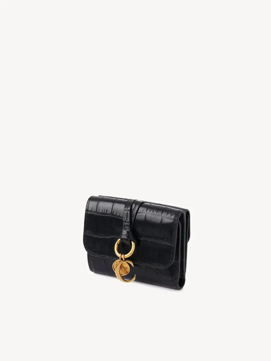 Chloé Small Alphabet tri-fold in croco-effect leather | Thumbnail 3 Chloé Small Alphabet tri-fold in croco-effect leather | Thumbnail 3