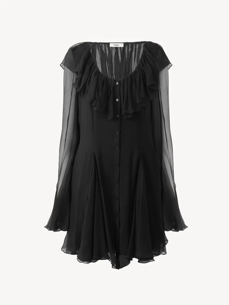 Chloé Flared mini dress in silk mousseline | Thumbnail 2 Chloé Flared mini dress in silk mousseline | Thumbnail 2