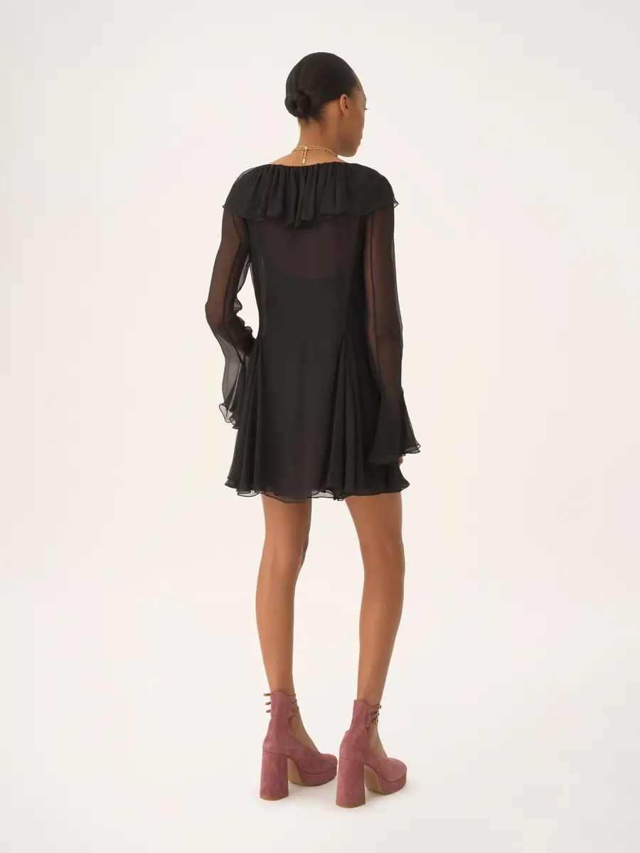 Chloé Flared mini dress in silk mousseline | Thumbnail 5 Chloé Flared mini dress in silk mousseline | Thumbnail 5
