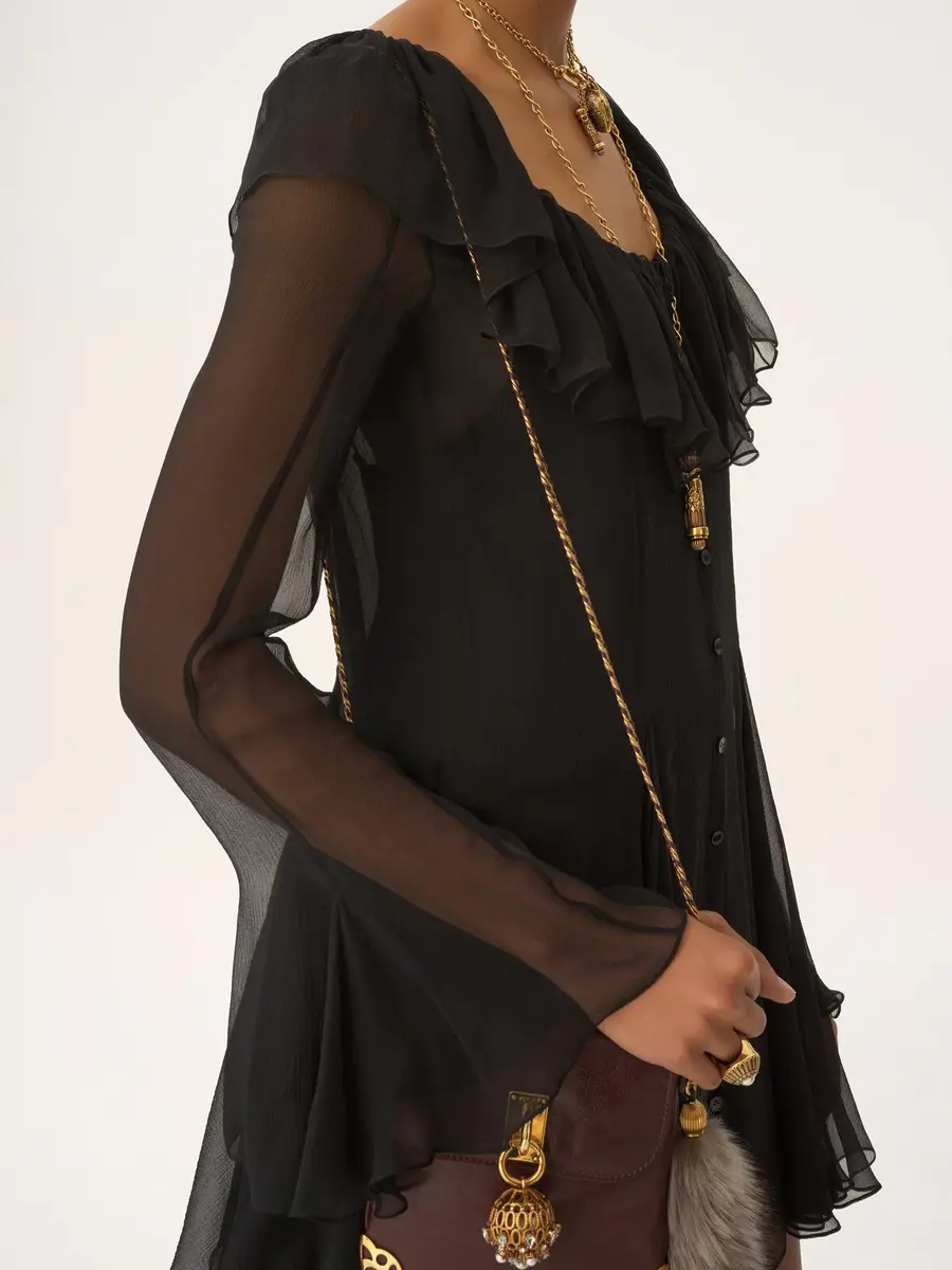 Chloé Flared mini dress in silk mousseline | Thumbnail 6 Chloé Flared mini dress in silk mousseline | Thumbnail 6