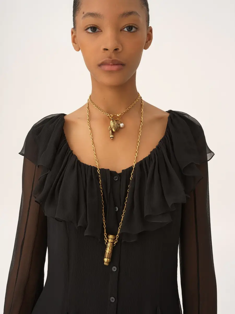 Chloé Flared mini dress in silk mousseline | Thumbnail 7 Chloé Flared mini dress in silk mousseline | Thumbnail 7