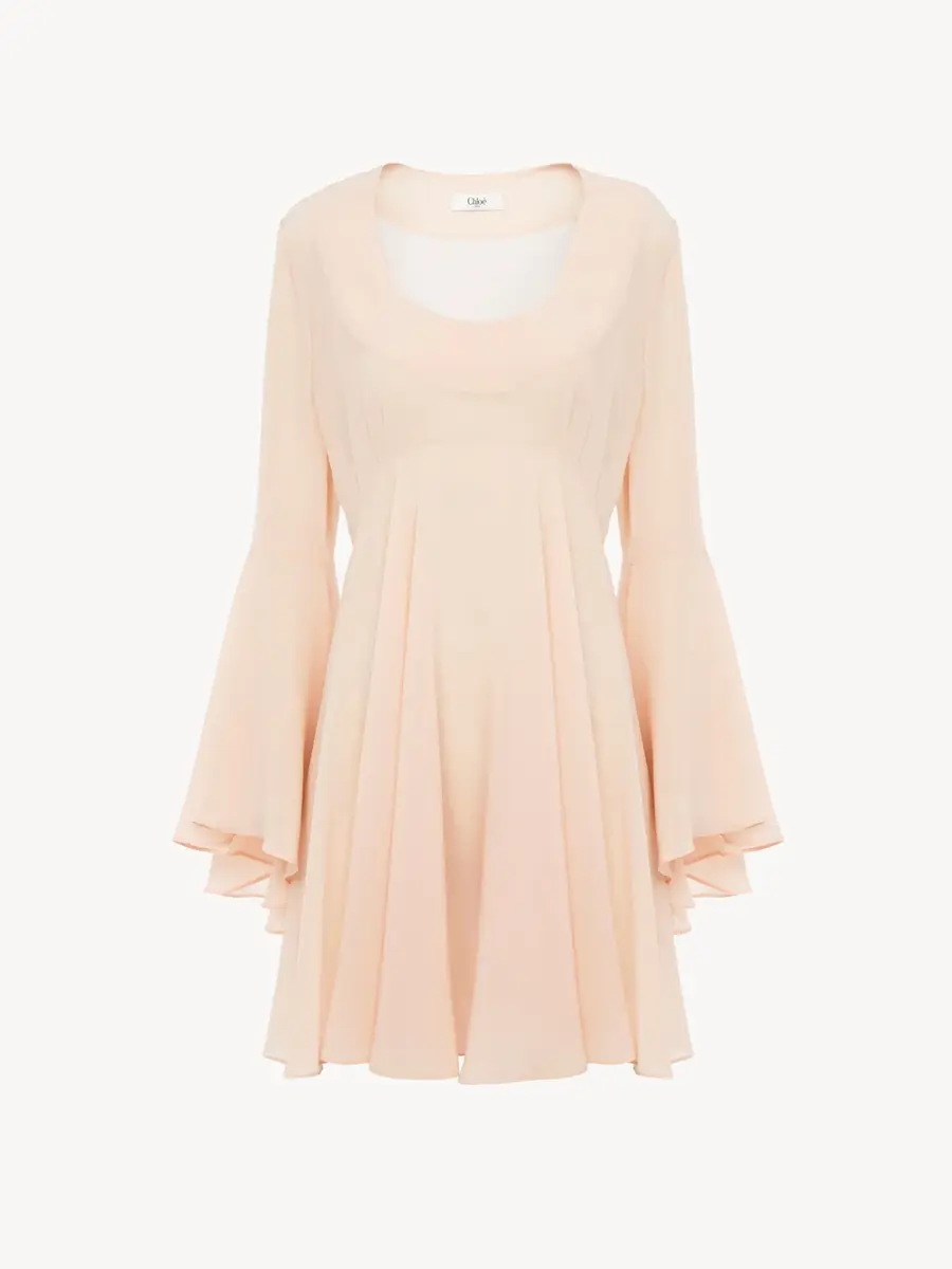 Chloé Flared mini dress in silk georgette | Thumbnail 2 Chloé Flared mini dress in silk georgette | Thumbnail 2