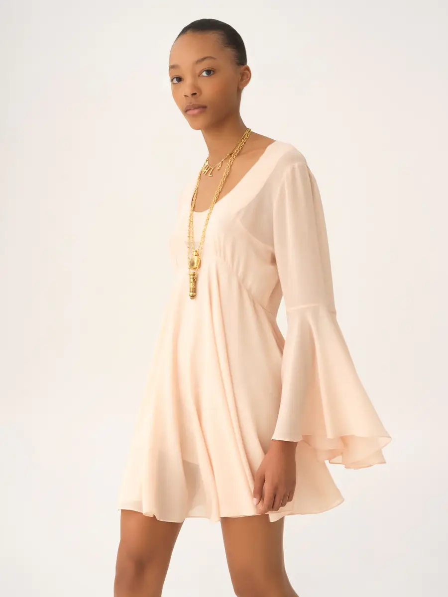 Chloé Flared mini dress in silk georgette | Thumbnail 4 Chloé Flared mini dress in silk georgette | Thumbnail 4