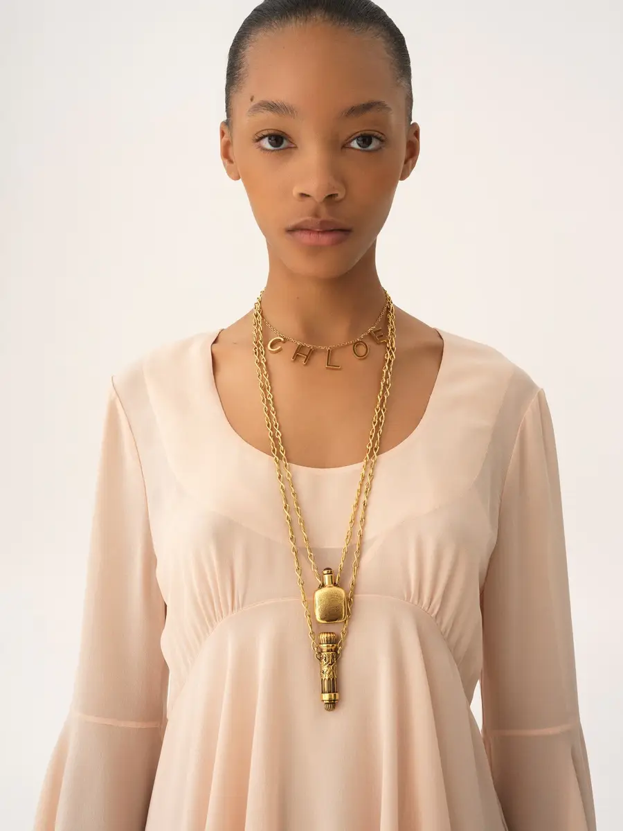 Chloé Flared mini dress in silk georgette | Thumbnail 6 Chloé Flared mini dress in silk georgette | Thumbnail 6