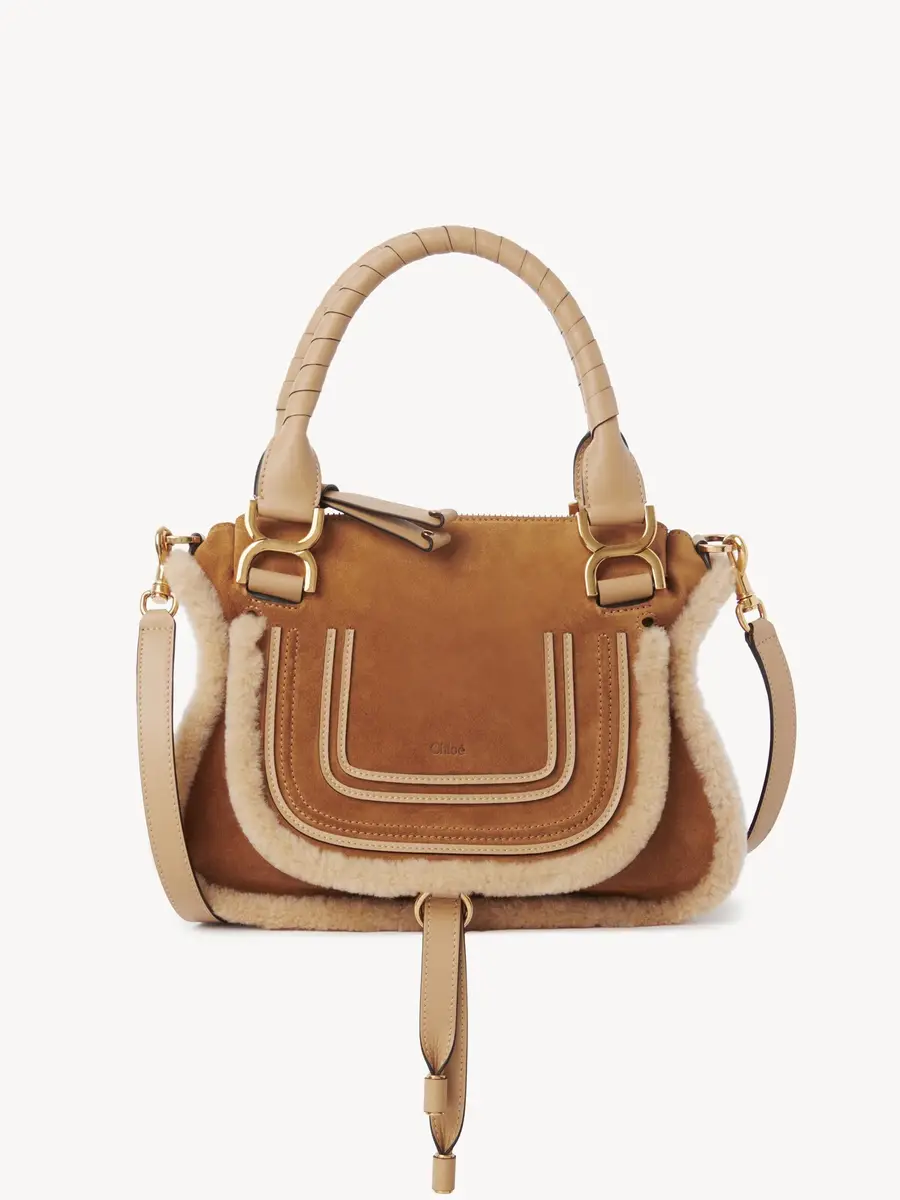 Chloé Small Marcie bag in suede leather & shearling | Thumbnail 2