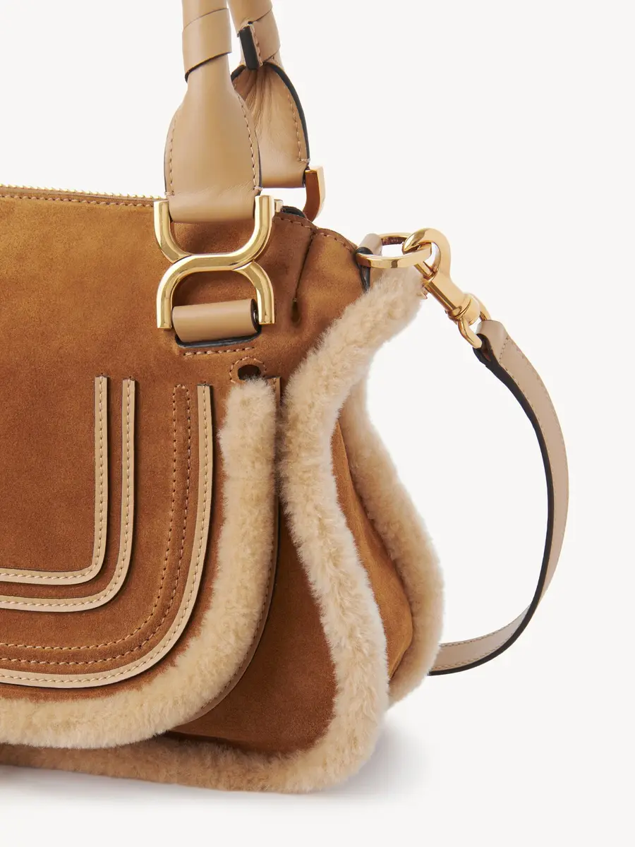 Chloé Small Marcie bag in suede leather & shearling | Thumbnail 4