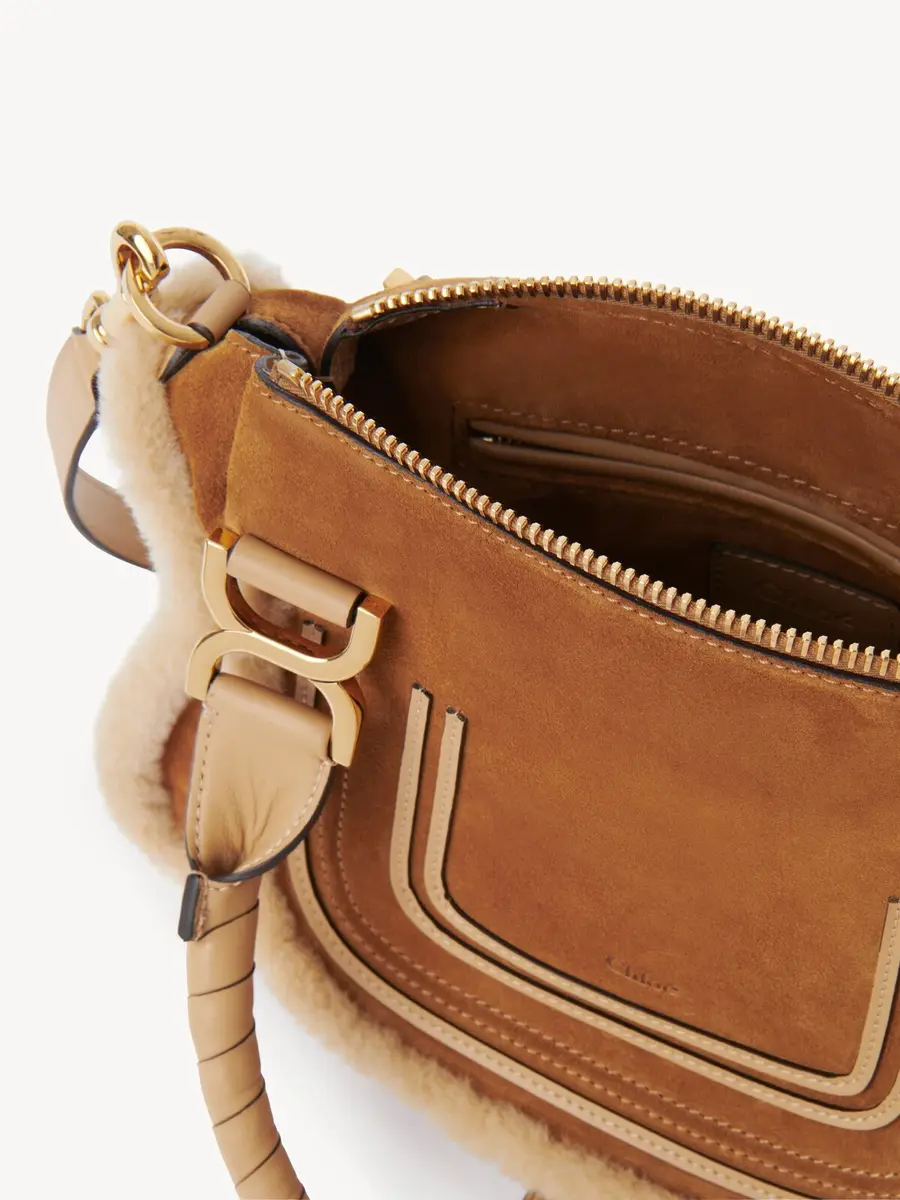 Chloé Small Marcie bag in suede leather & shearling | Thumbnail 6