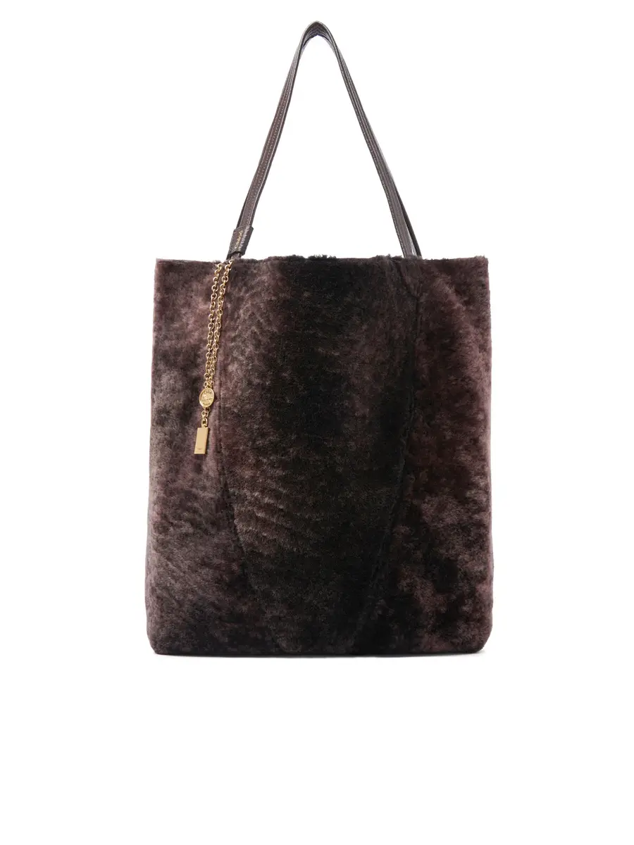 Chloé Large Chloé Spin tote bag in shearling | Thumbnail 6 Chloé Large Chloé Spin tote bag in shearling | Thumbnail 6