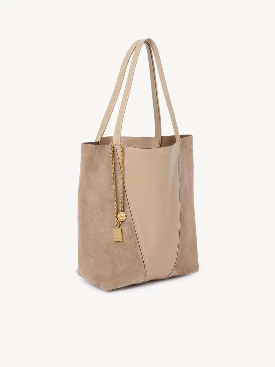 Chloé Chloé Spin tote bag in grained & suede leather | Thumbnail 4 Chloé Chloé Spin tote bag in grained & suede leather | Thumbnail 4