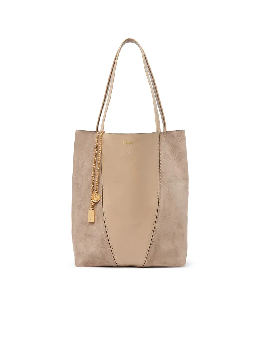 Chloé Chloé Spin tote bag in grained & suede leather | Thumbnail 8 Chloé Chloé Spin tote bag in grained & suede leather | Thumbnail 8