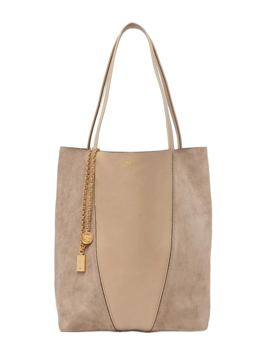 Chloé Chloé Spin tote bag in grained & suede leather