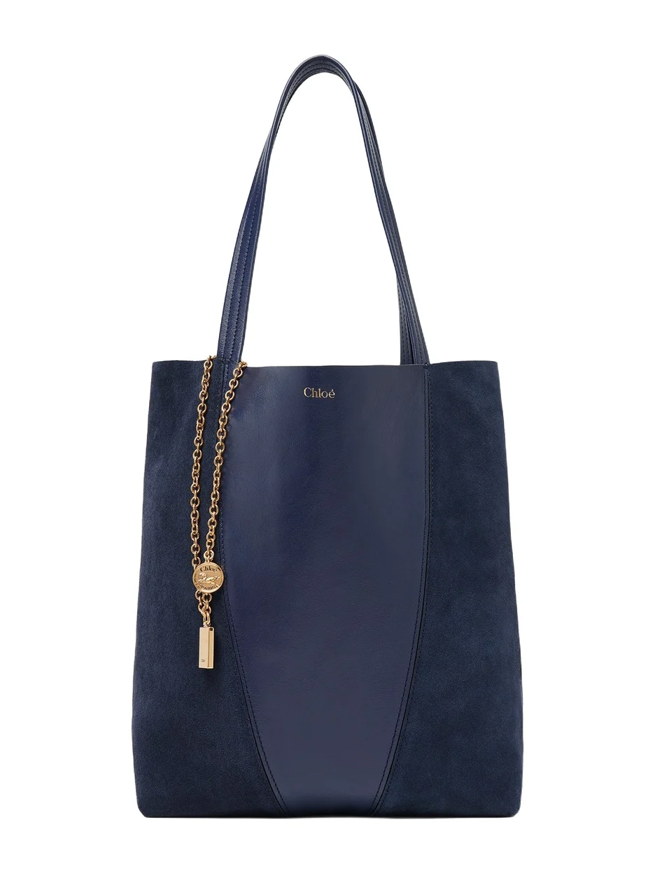 Chloé Chloé Spin tote bag in grained & suede leather