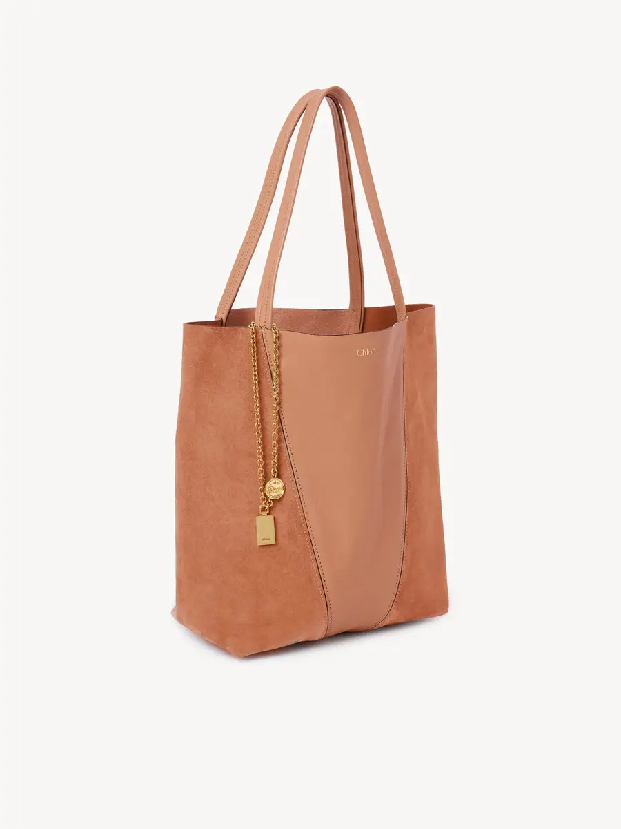Chloé Chloé Spin tote bag in grained & suede leather | Thumbnail 3 Chloé Chloé Spin tote bag in grained & suede leather | Thumbnail 3