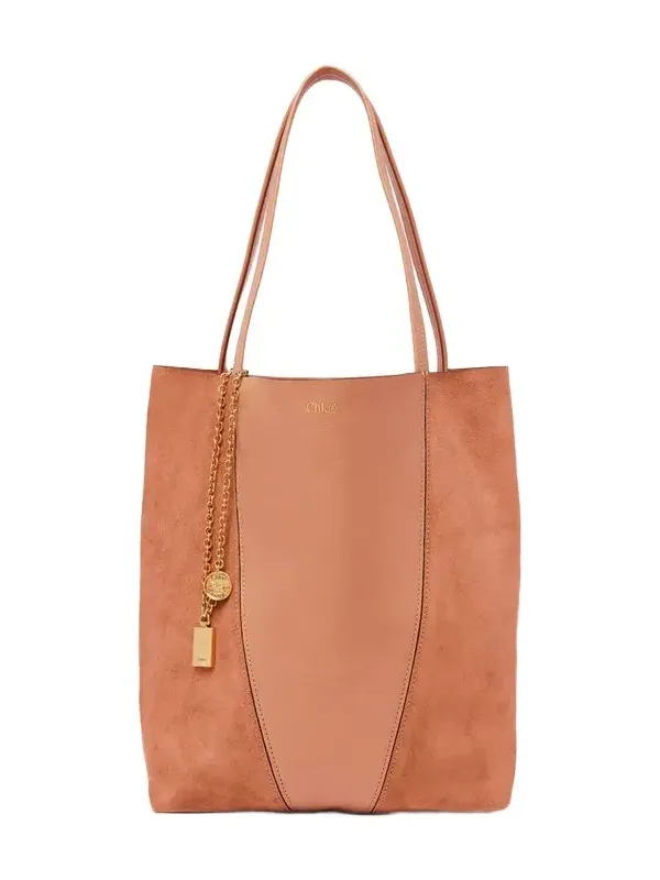 Chloé Spin tote bag in grained & suede leather