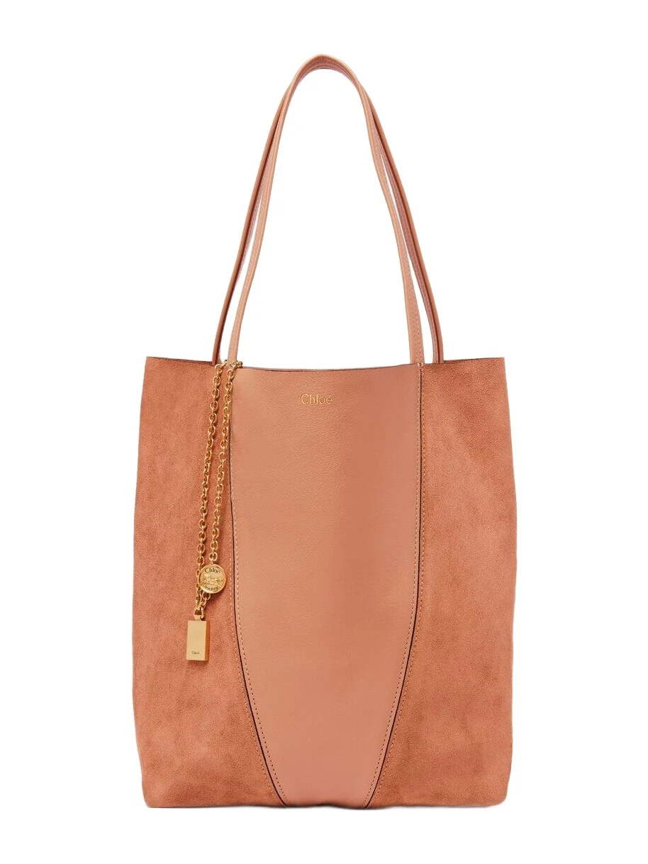 Chloé Chloé Spin tote bag in grained & suede leather