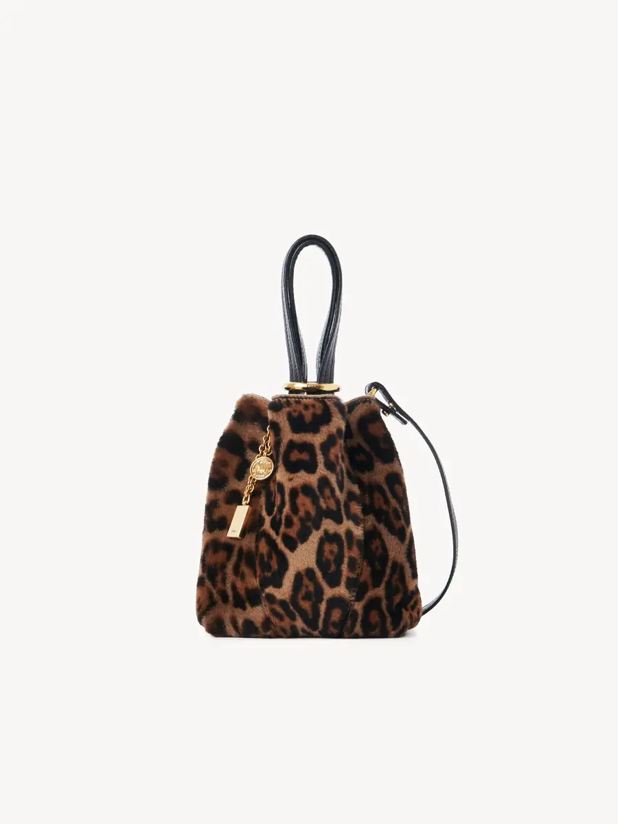 Chloé Small Chloé Spin tote bag in leopard-print shearling | Thumbnail 2