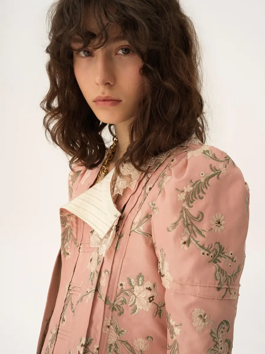 Chloé Fitted jacket in taffeta jacquard & lace | Thumbnail 6 Chloé Fitted jacket in taffeta jacquard & lace | Thumbnail 6