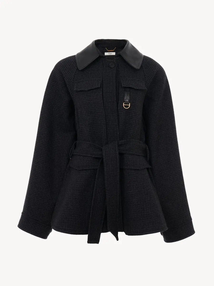 Chloé Utilitarian jacket in houndstooth wool | Thumbnail 2