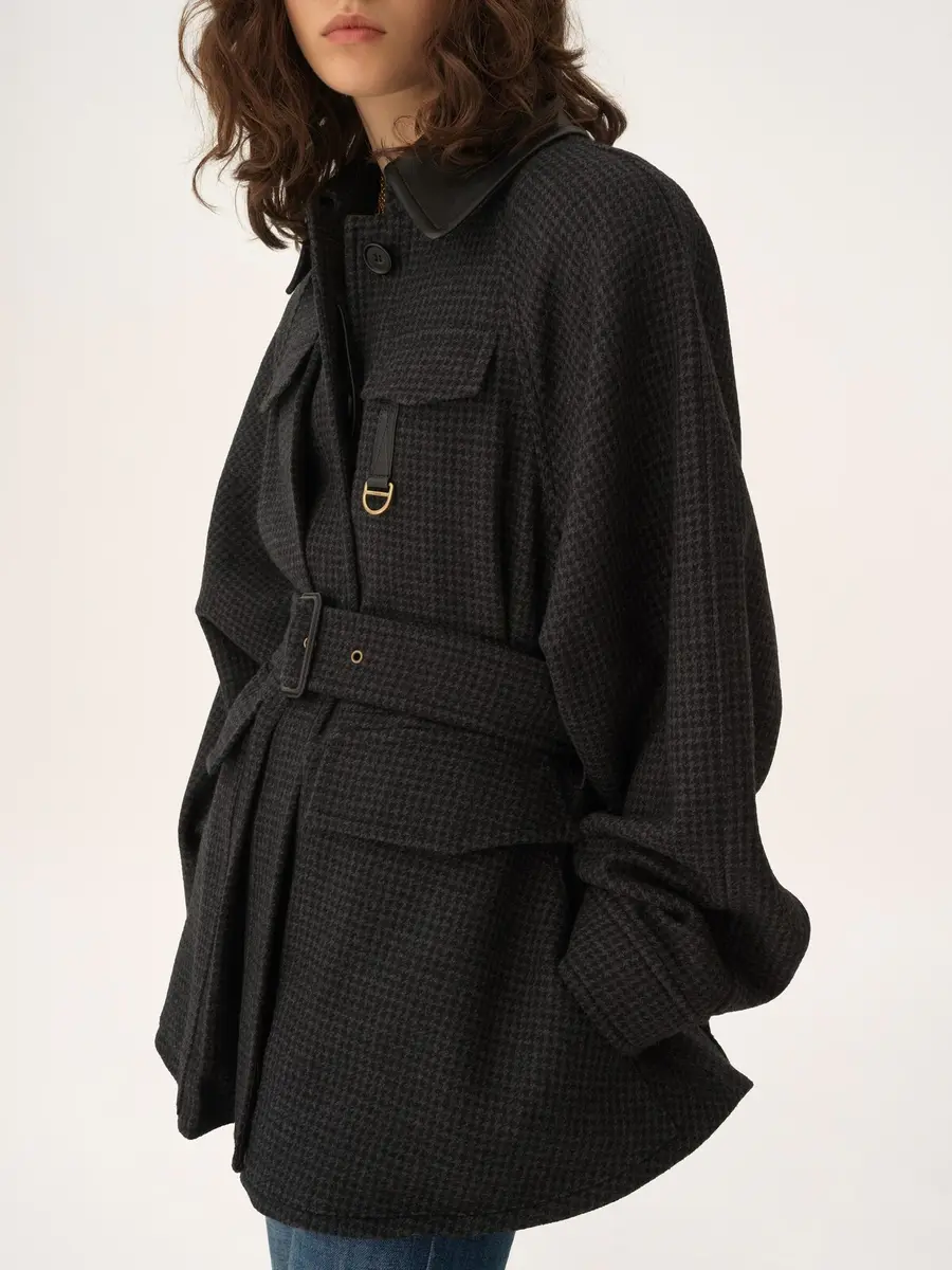 Chloé Utilitarian jacket in houndstooth wool | Thumbnail 6