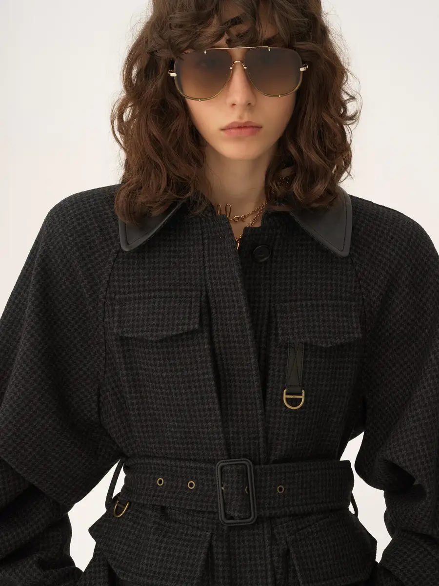 Chloé Utilitarian jacket in houndstooth wool | Thumbnail 7