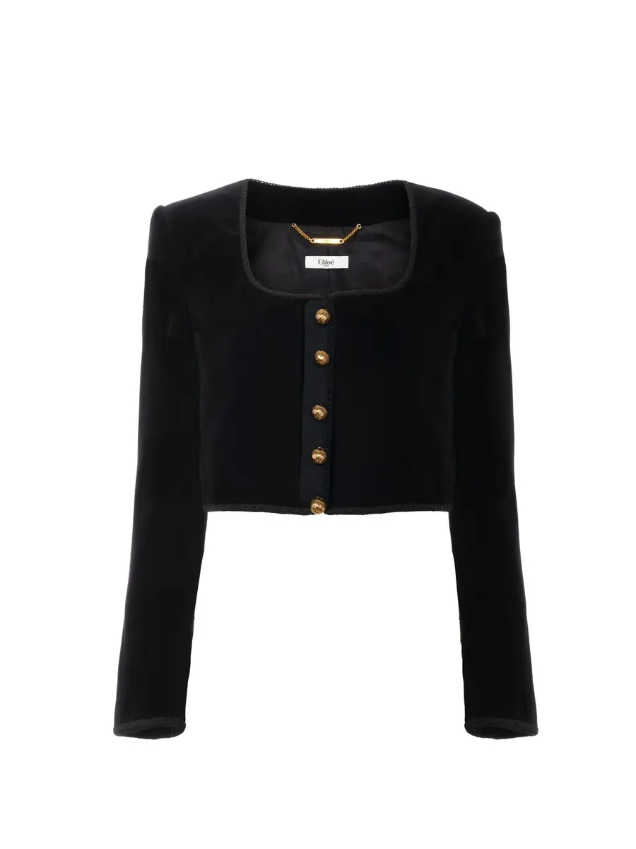Chloé Cropped Spencer jacket in velvet | Thumbnail 7 Chloé Cropped Spencer jacket in velvet | Thumbnail 7