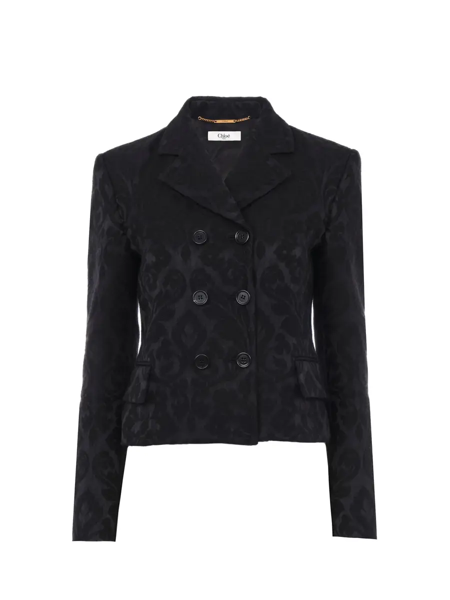 Chloé Double-breasted fitted jacket in a wool-mix jacquard | Thumbnail 2 Chloé Double-breasted fitted jacket in a wool-mix jacquard | Thumbnail 2