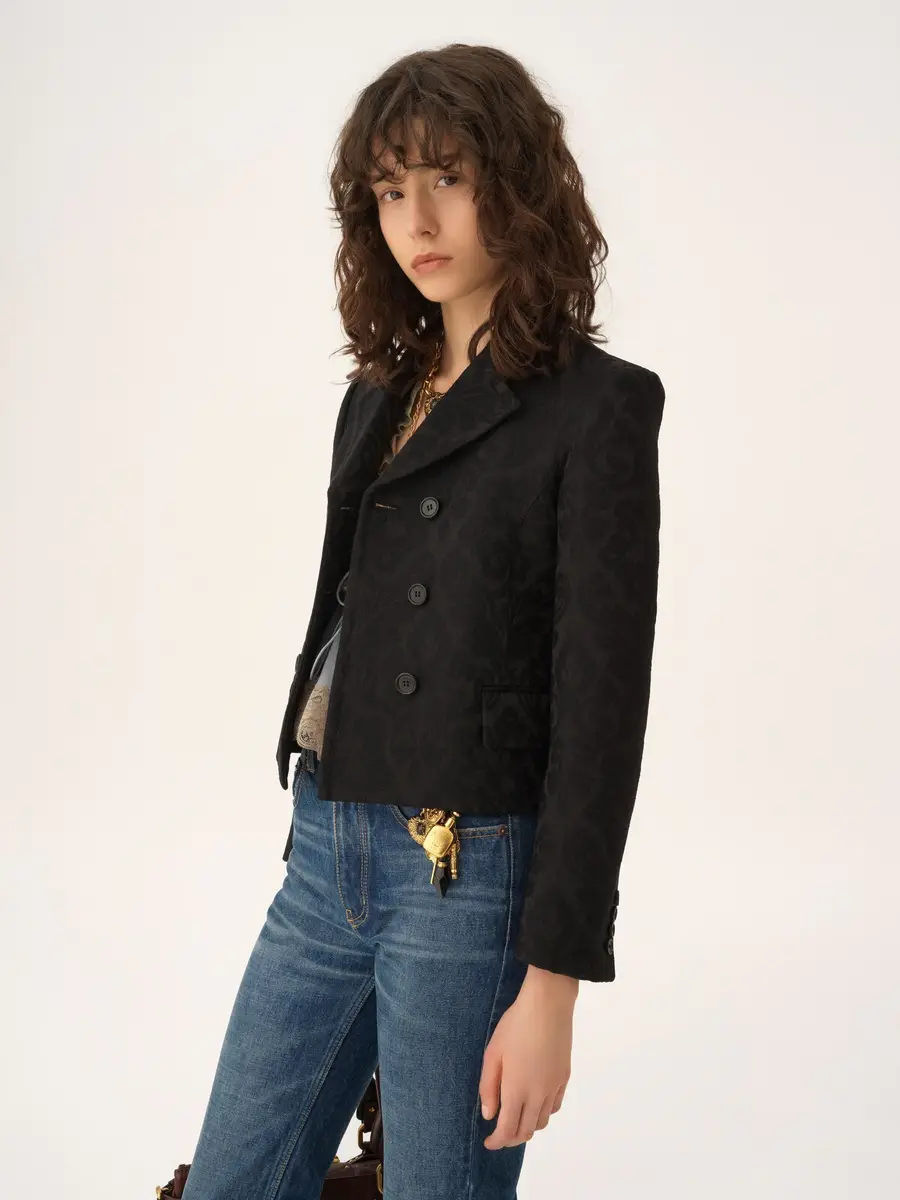 Chloé Double-breasted fitted jacket in a wool-mix jacquard | Thumbnail 4 Chloé Double-breasted fitted jacket in a wool-mix jacquard | Thumbnail 4