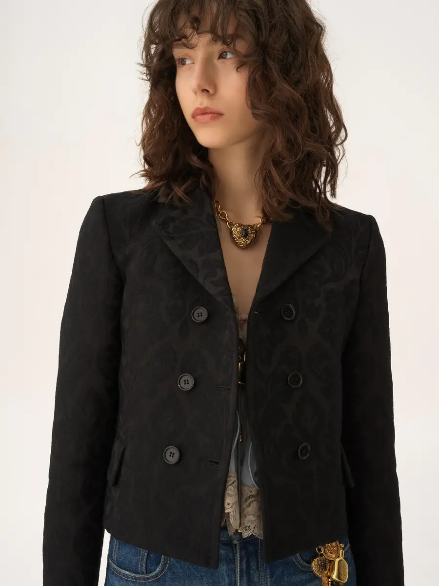 Chloé Double-breasted fitted jacket in a wool-mix jacquard | Thumbnail 6 Chloé Double-breasted fitted jacket in a wool-mix jacquard | Thumbnail 6