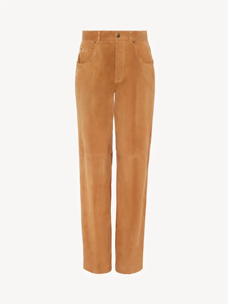 Chloé Straight pants in suede leather | Thumbnail 2