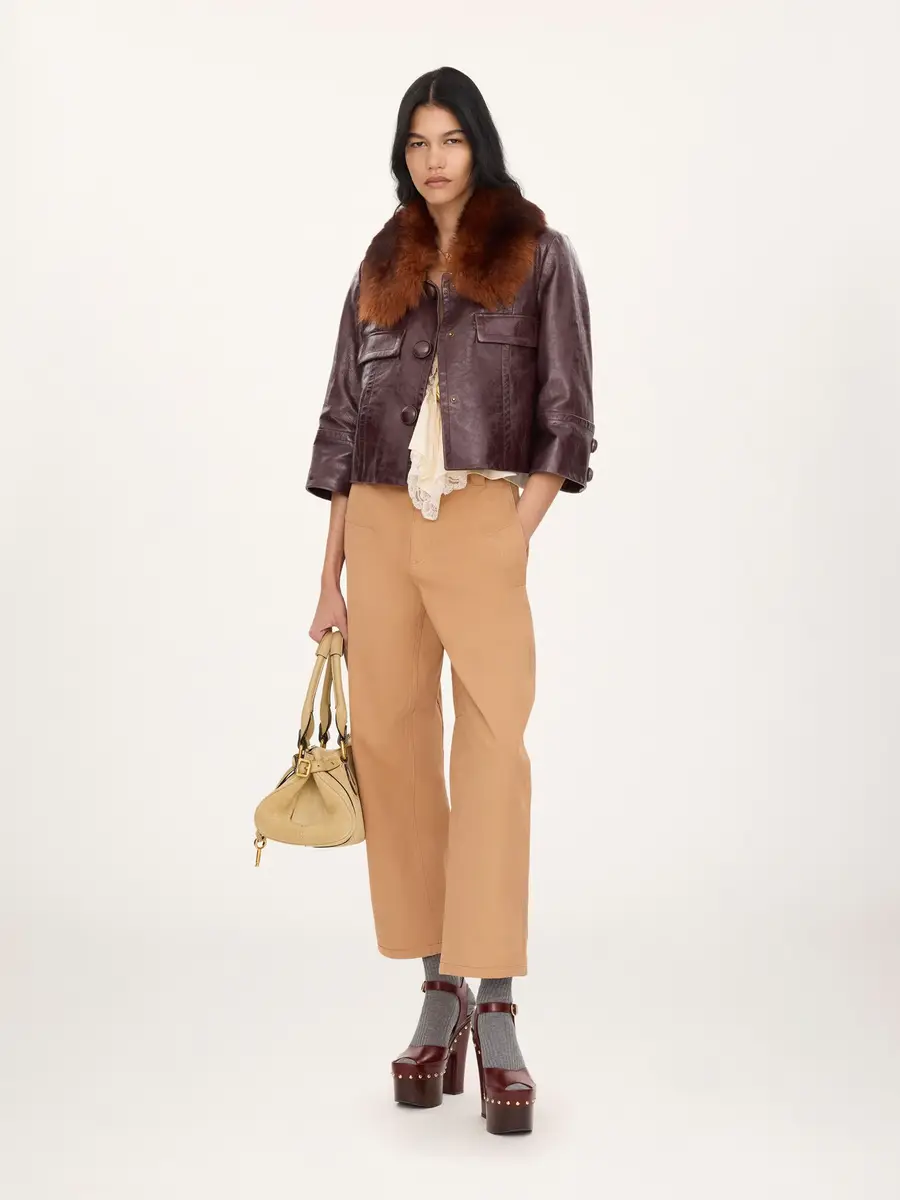 Chloé Cropped jacket in leather | Thumbnail 3 Chloé Cropped jacket in leather | Thumbnail 3