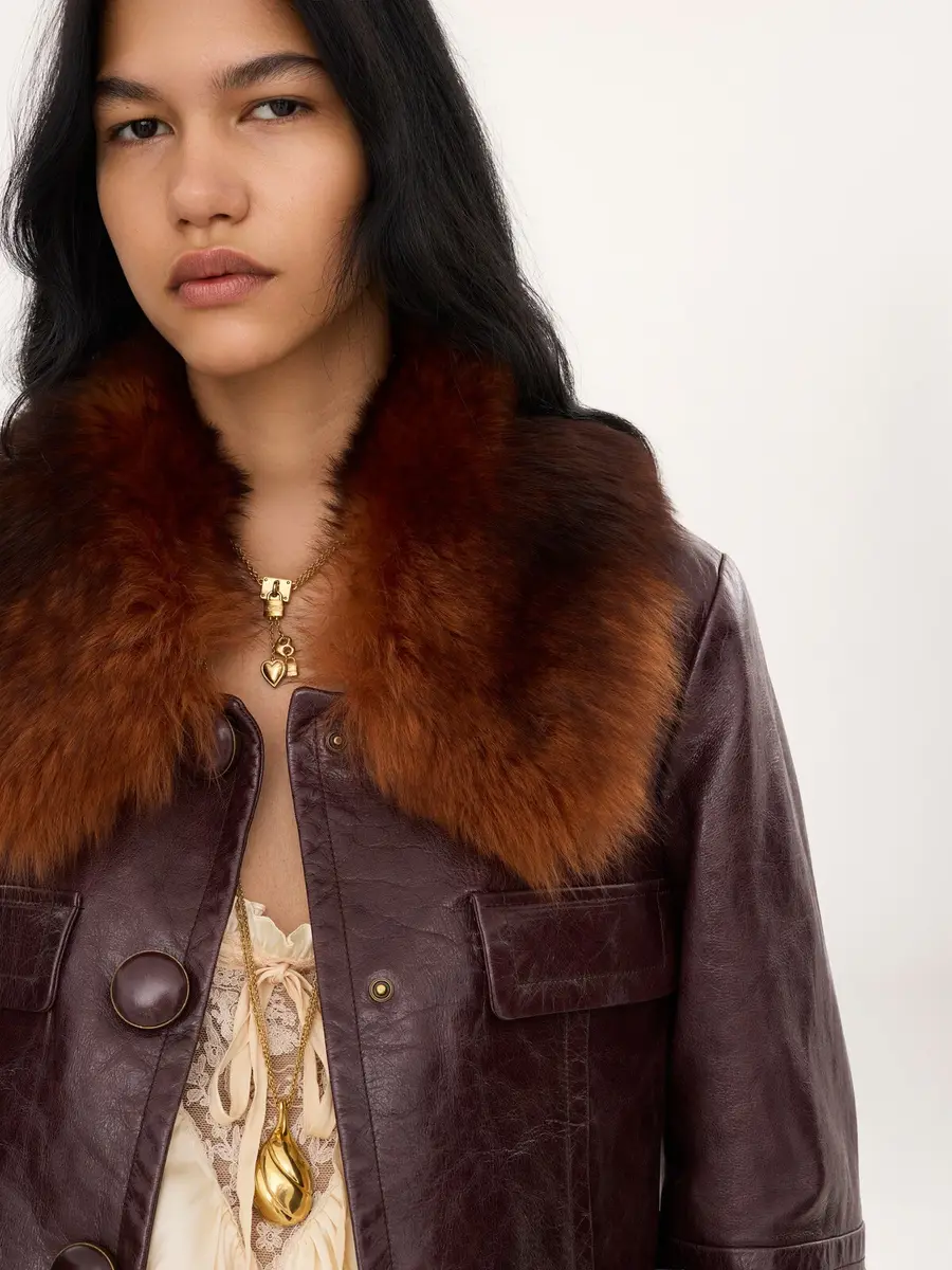Chloé Cropped jacket in leather | Thumbnail 6 Chloé Cropped jacket in leather | Thumbnail 6