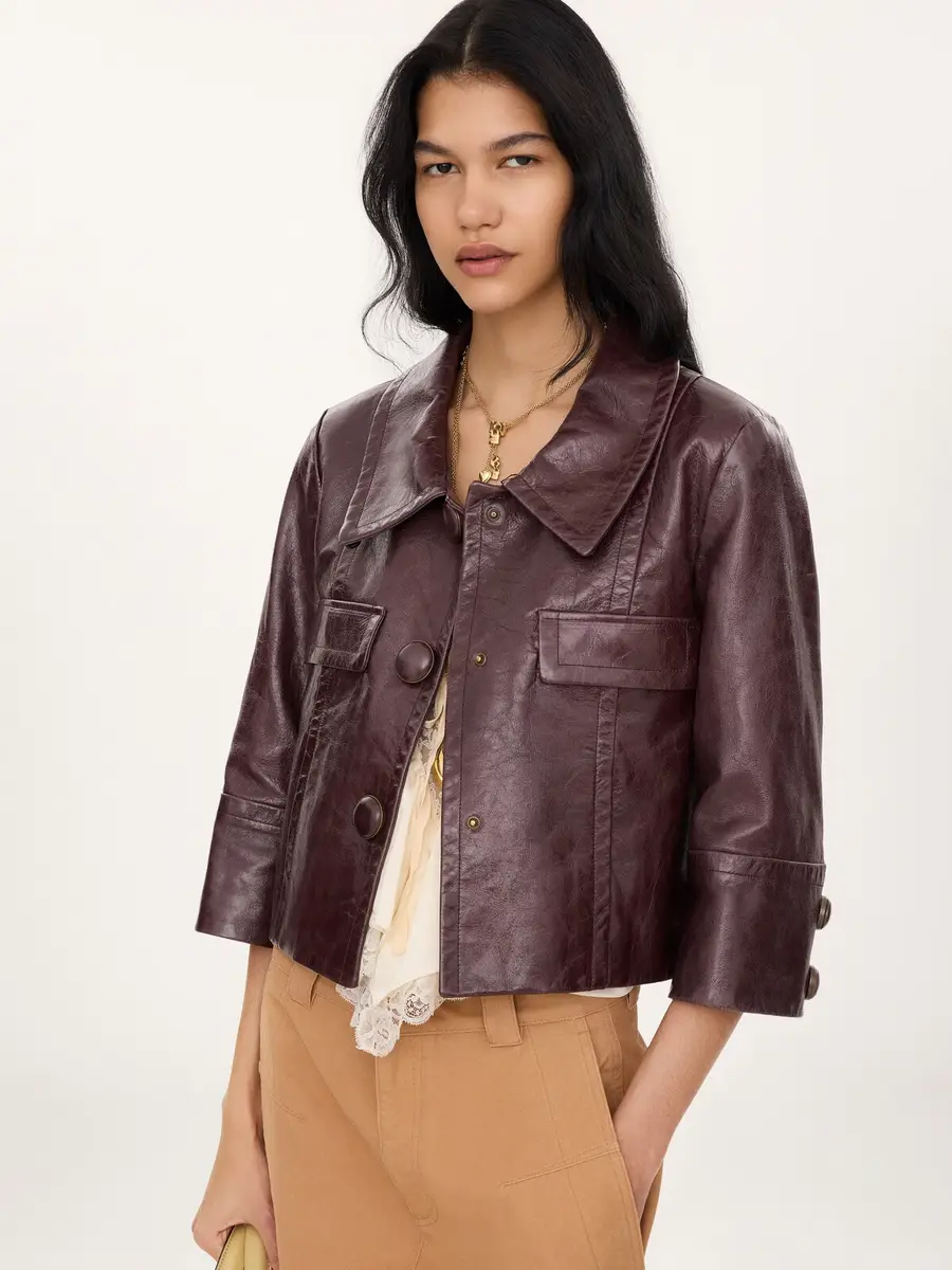 Chloé Cropped jacket in leather | Thumbnail 7 Chloé Cropped jacket in leather | Thumbnail 7