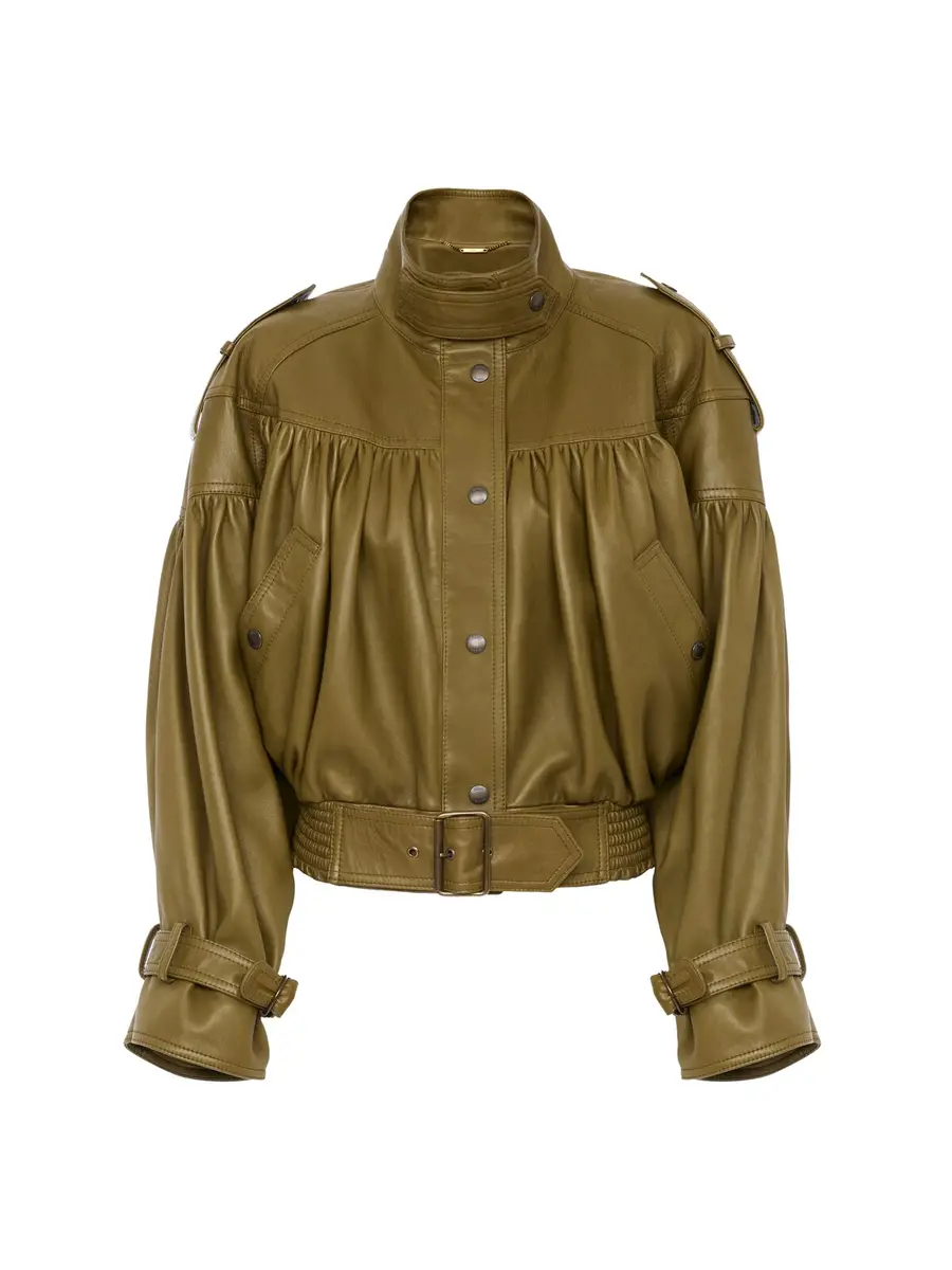Chloé High-neck cropped jacket in leather | Image 1 Chloé High-neck cropped jacket in leather | Image 1