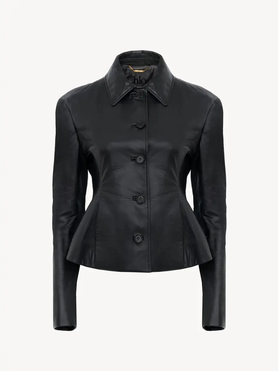 Chloé Fitted tailored jacket in leather | Thumbnail 2 Chloé Fitted tailored jacket in leather | Thumbnail 2