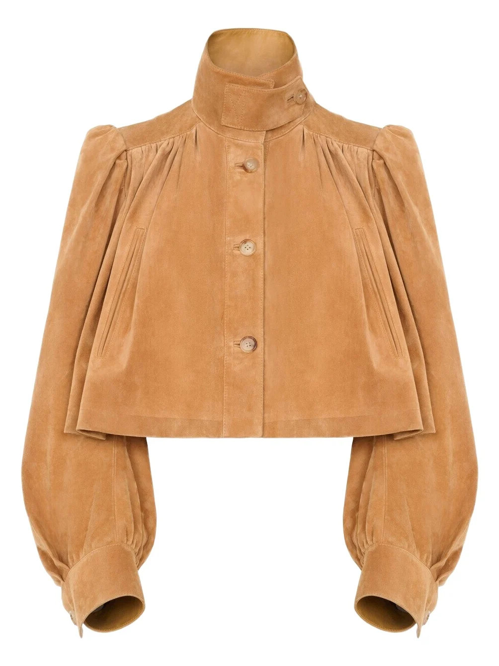 Chloé Gathered boule jacket in suede leather