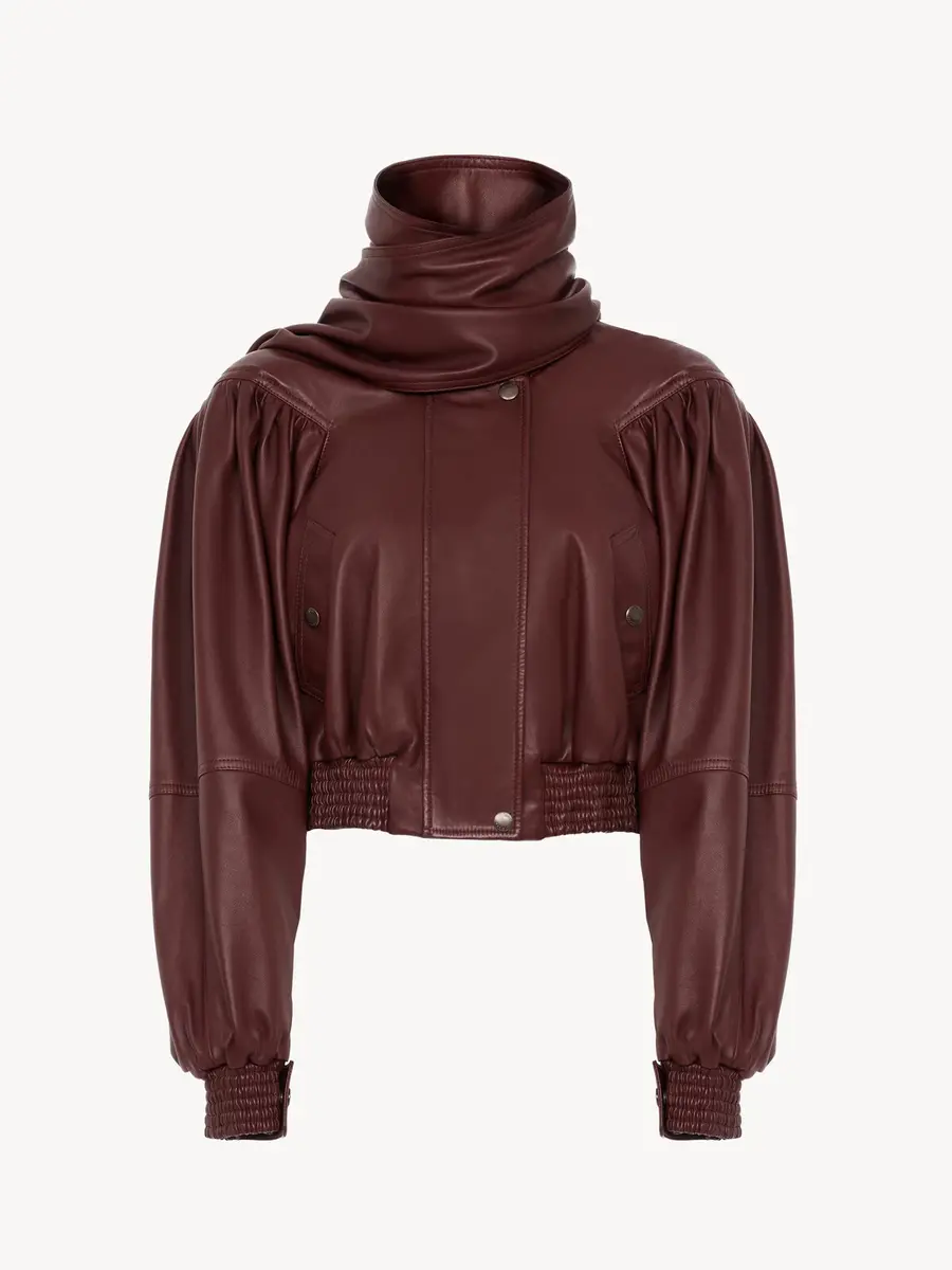 Chloé Cropped scarf jacket in leather | Thumbnail 2 Chloé Cropped scarf jacket in leather | Thumbnail 2
