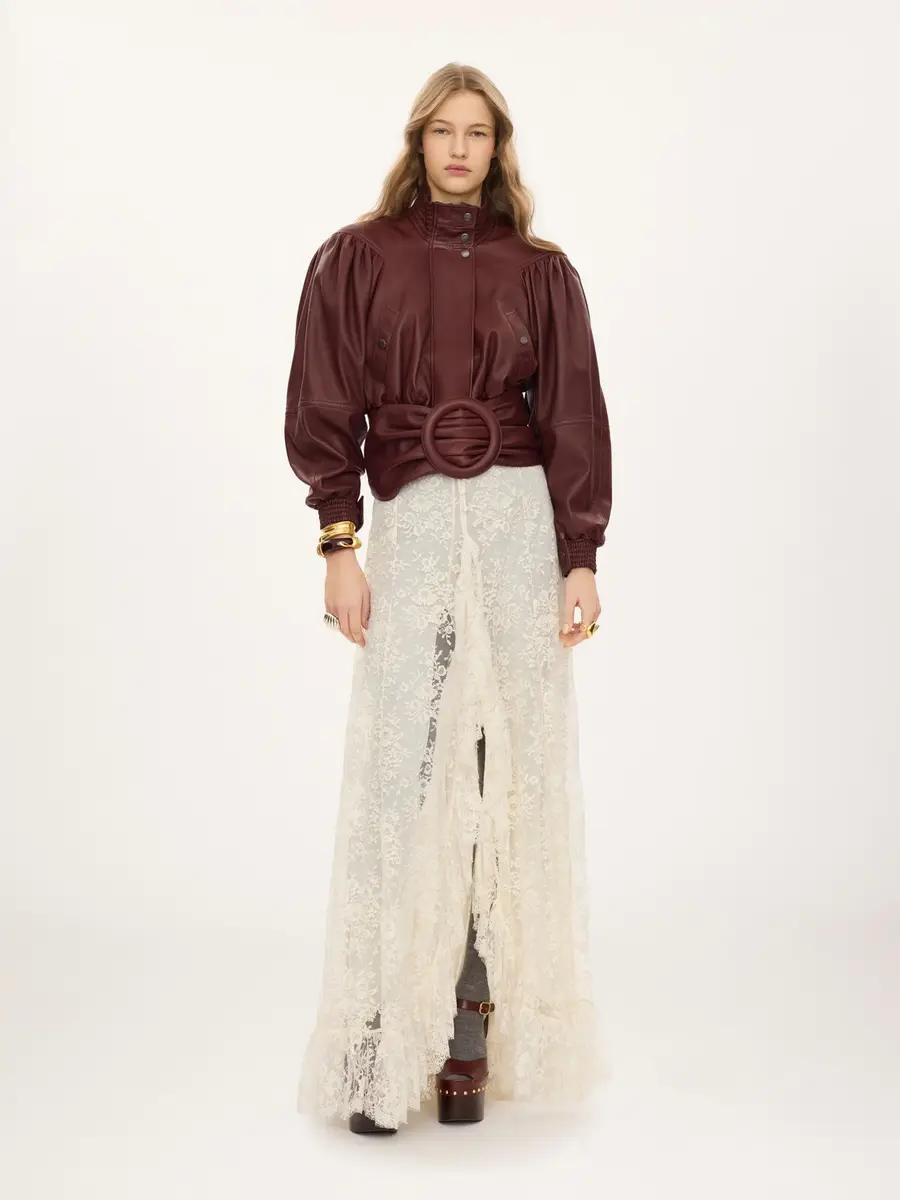 Chloé Cropped scarf jacket in leather | Thumbnail 3 Chloé Cropped scarf jacket in leather | Thumbnail 3