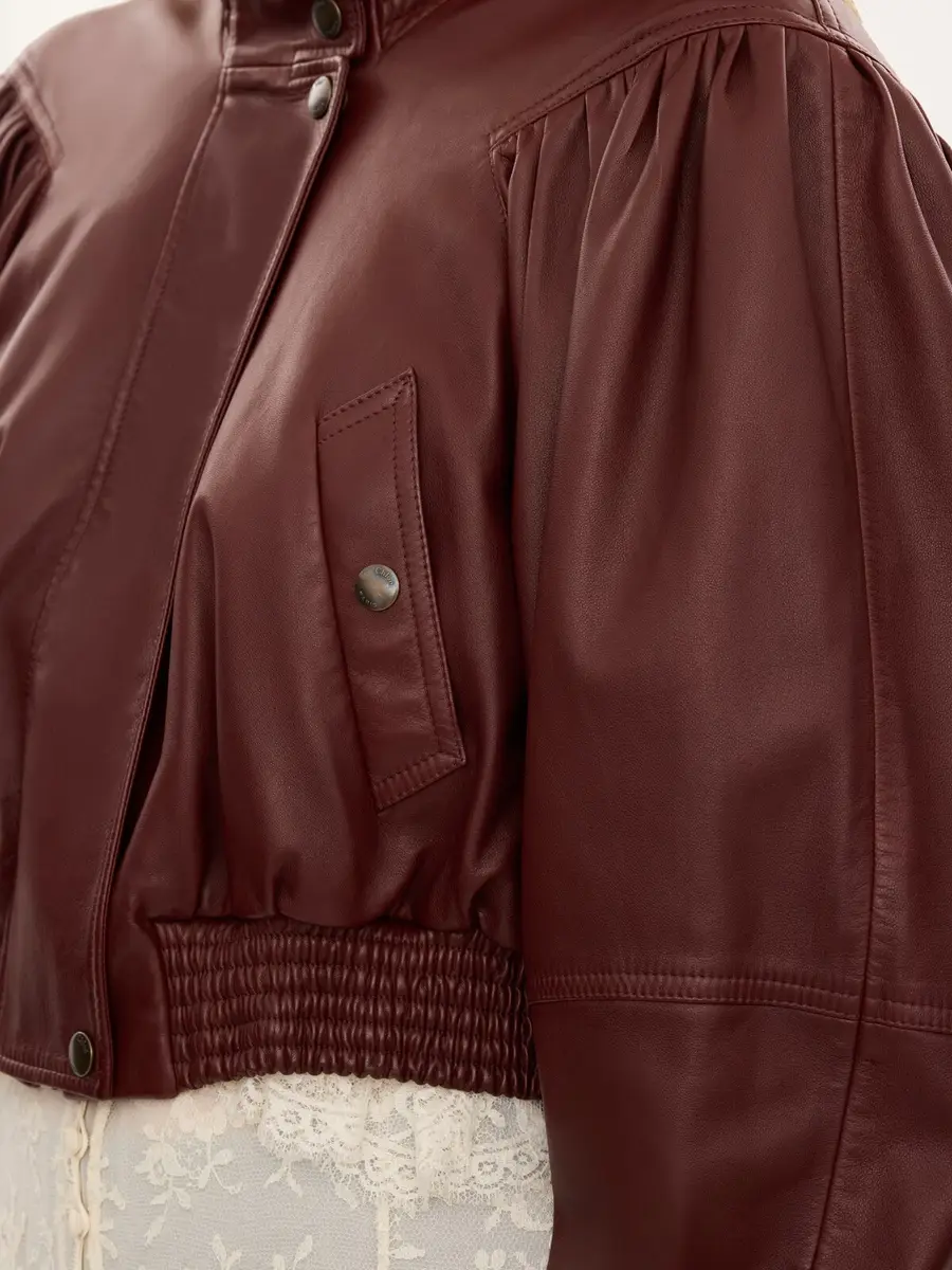 Chloé Cropped scarf jacket in leather | Thumbnail 8 Chloé Cropped scarf jacket in leather | Thumbnail 8