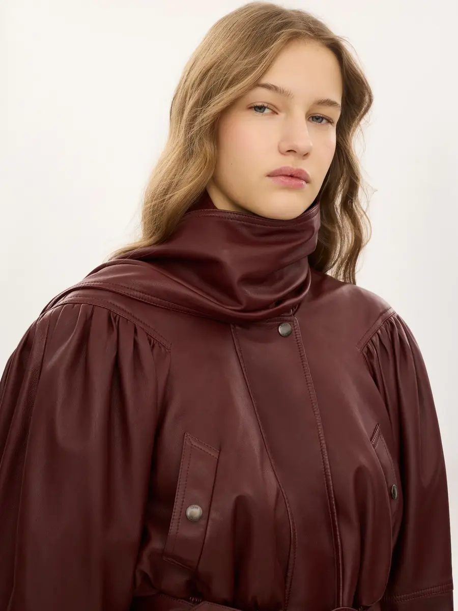 Chloé Cropped scarf jacket in leather | Thumbnail 9 Chloé Cropped scarf jacket in leather | Thumbnail 9