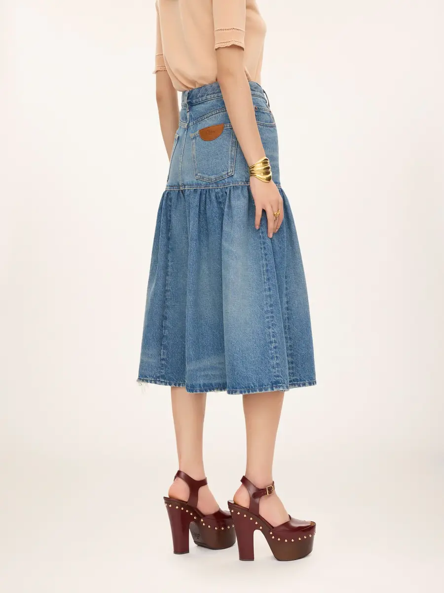 Chloé High-rise balloon bermuda shorts in denim | Thumbnail 5