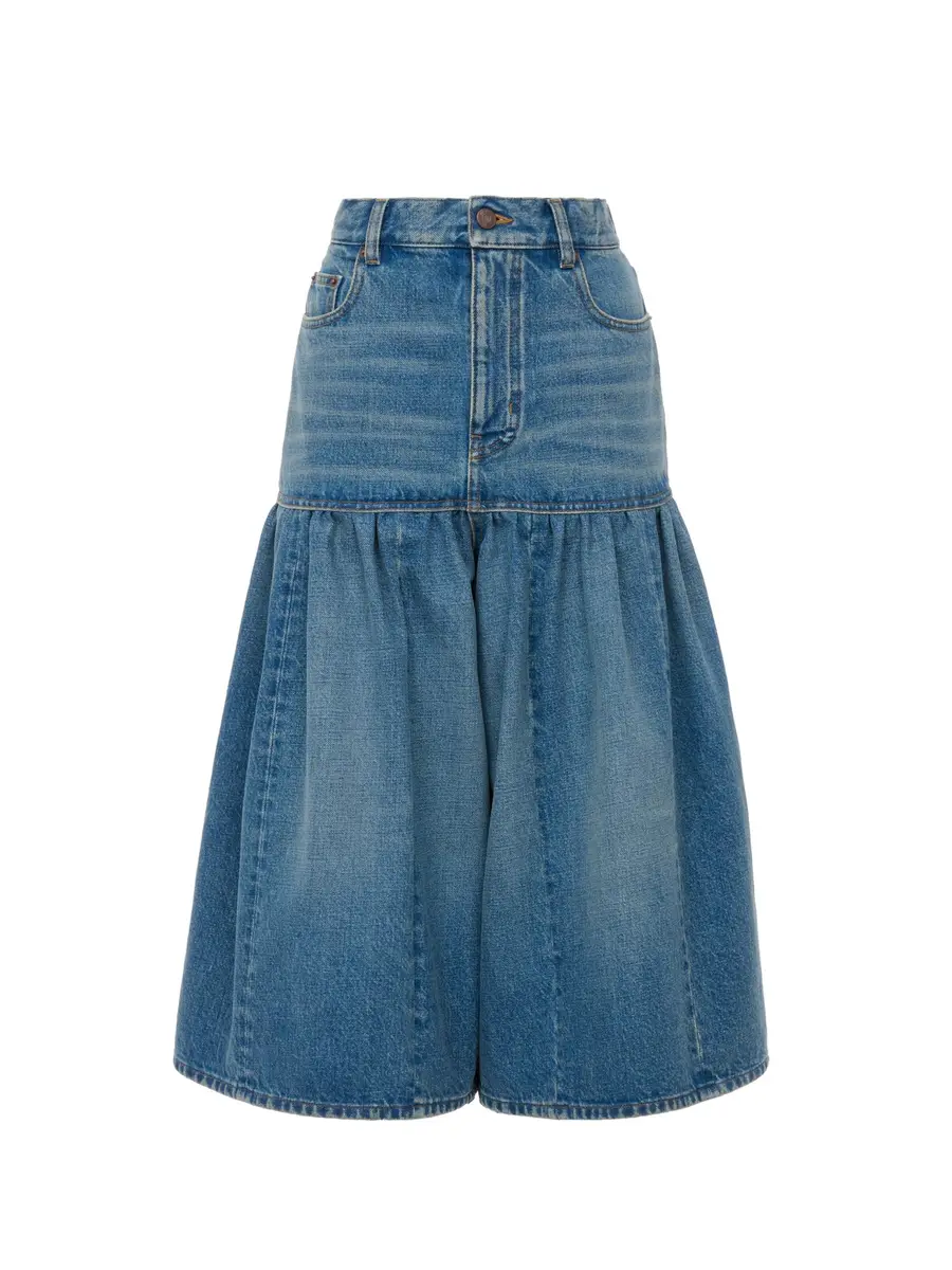 Chloé High-rise balloon bermuda shorts in denim | Image 1 Chloé High-rise balloon bermuda shorts in denim | Image 1