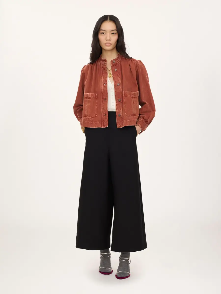 Chloé High-neck gathered jacket in denim | Thumbnail 3 Chloé High-neck gathered jacket in denim | Thumbnail 3