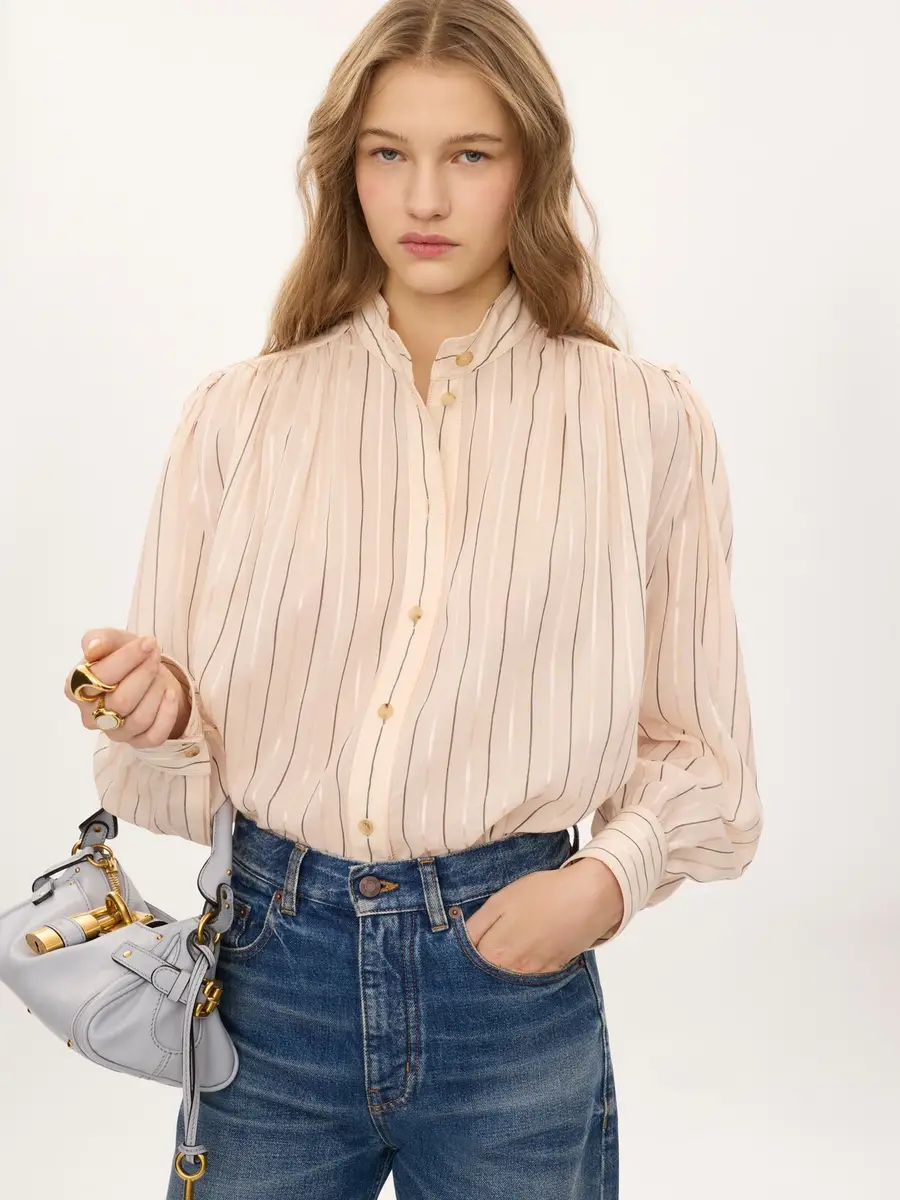 Chloé Gathered blouse in cotton & silk poplin | Thumbnail 4 Chloé Gathered blouse in cotton & silk poplin | Thumbnail 4