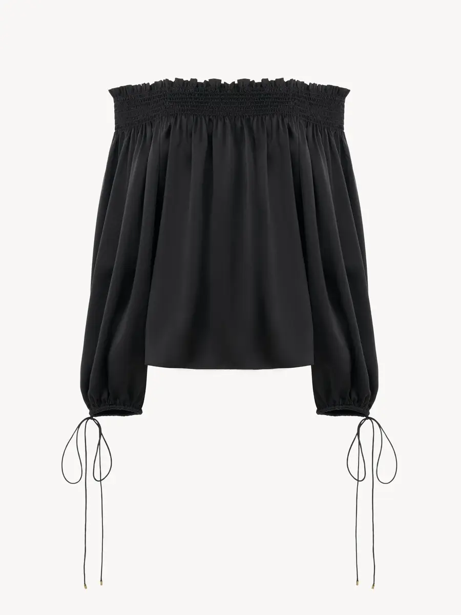Chloé Off-the-shoulder top in washed silk satin | Thumbnail 2 Chloé Off-the-shoulder top in washed silk satin | Thumbnail 2